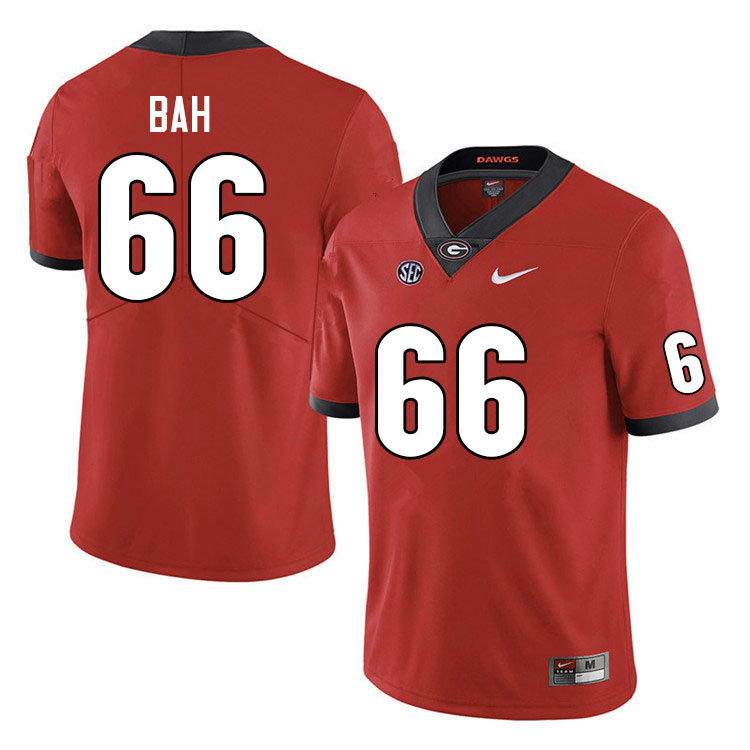 Georgia Bulldogs #66 Aliou Bah College Football Jerseys Sale-Red Anniversary